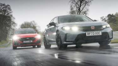 Ford Focus ST Track Pack v Honda Civic Type R – pictures evo